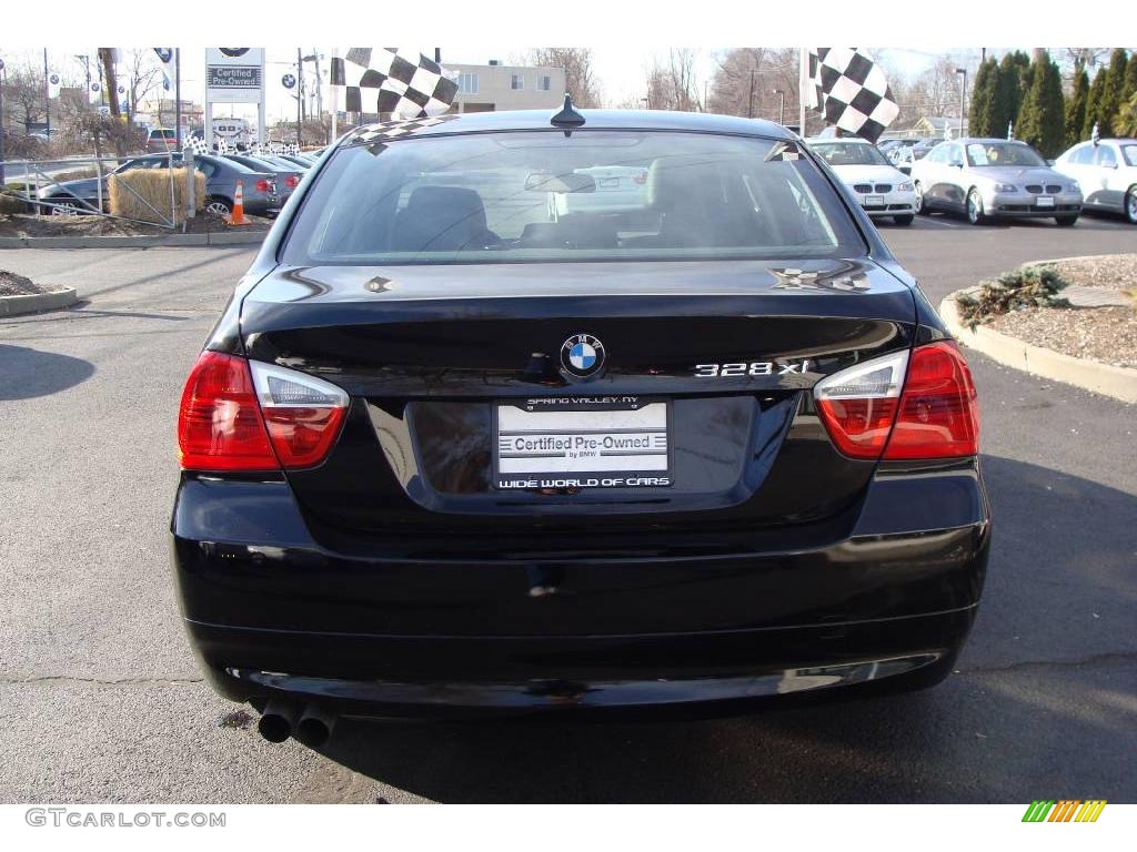 2007 3 Series 328xi Sedan - Jet Black / Black photo #5