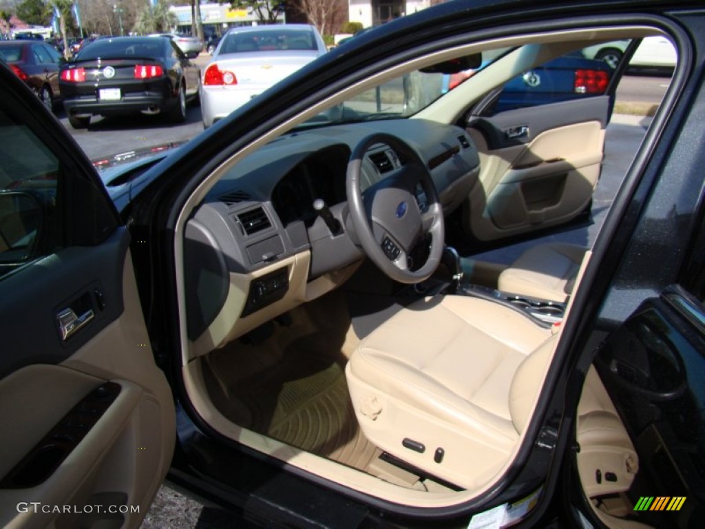 2010 Fusion SEL V6 - Tuxedo Black Metallic / Camel photo #9