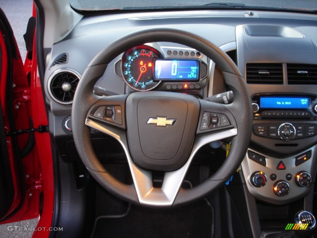 2012 Chevrolet Sonic LT Hatch Jet Black/Dark Titanium Steering Wheel Photo #60612341
