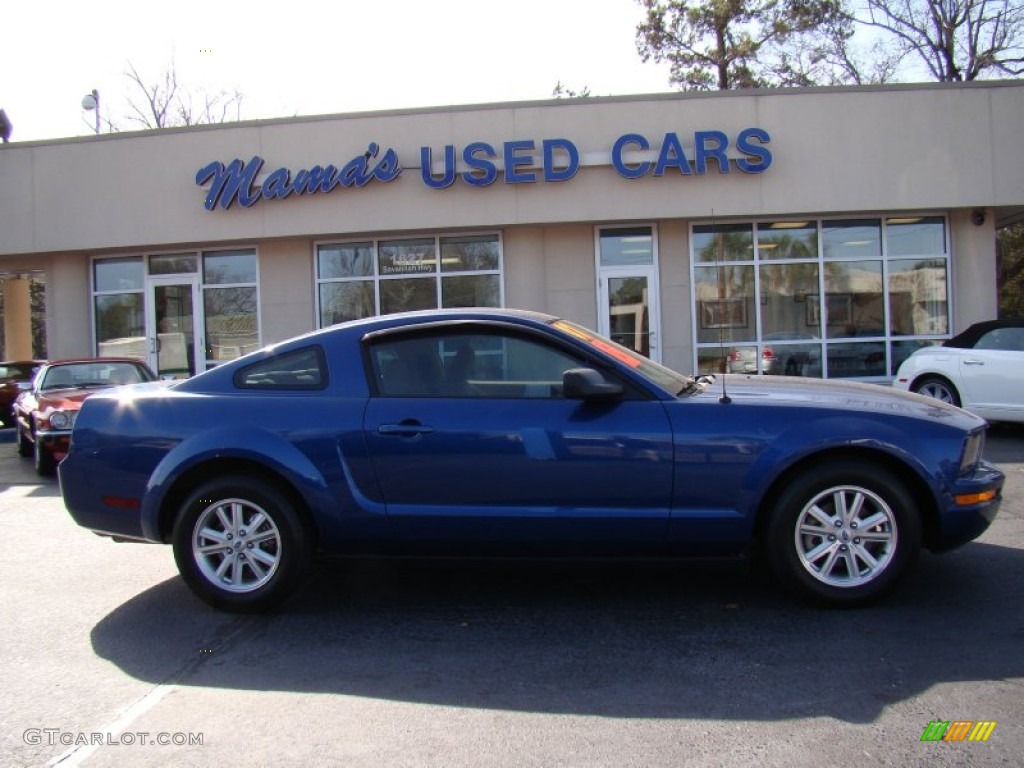 2007 Mustang V6 Deluxe Coupe - Vista Blue Metallic / Medium Parchment photo #1