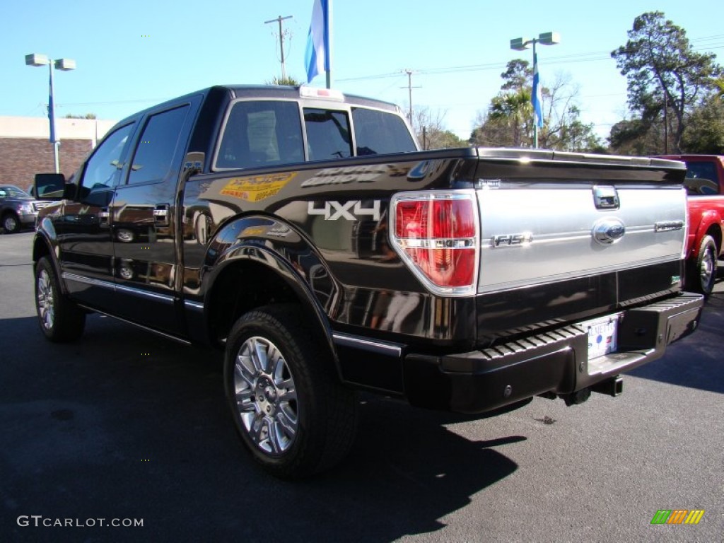 2010 F150 Platinum SuperCrew 4x4 - Tuxedo Black / Sienna Brown Leather/Black photo #6