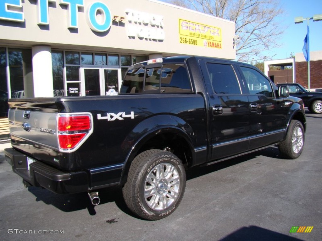 2010 F150 Platinum SuperCrew 4x4 - Tuxedo Black / Sienna Brown Leather/Black photo #8