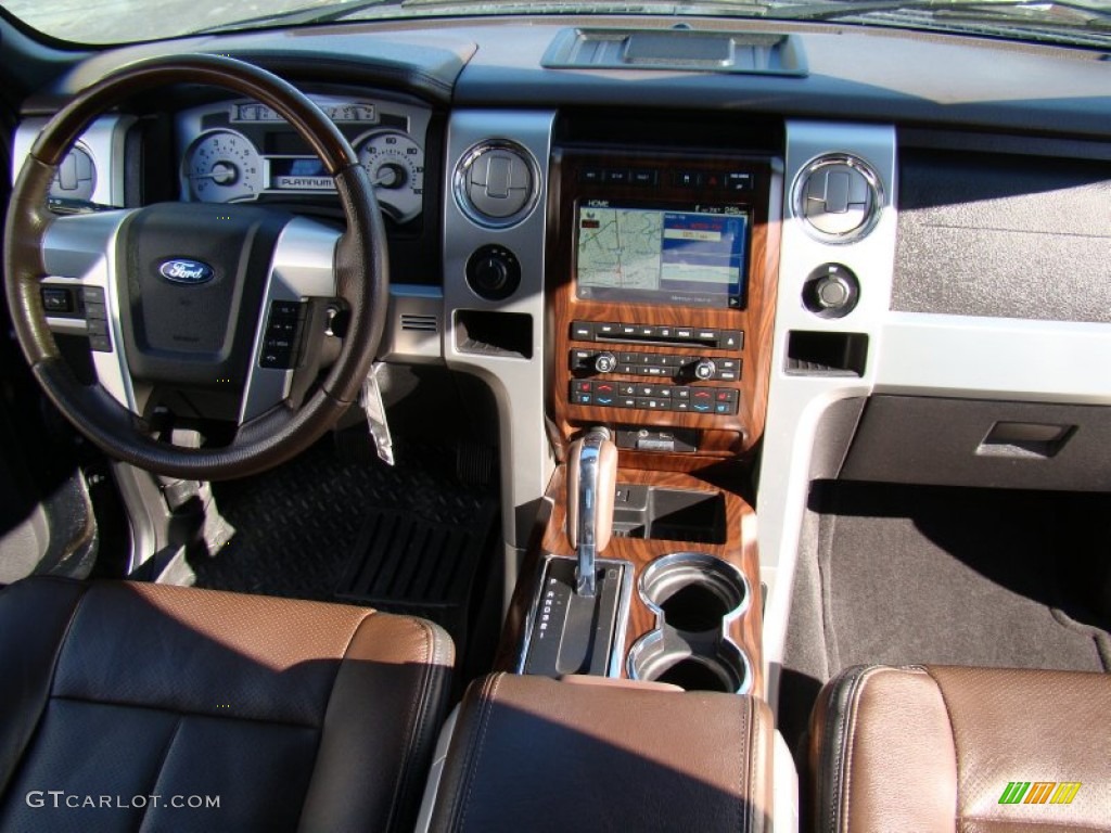 2010 F150 Platinum SuperCrew 4x4 - Tuxedo Black / Sienna Brown Leather/Black photo #16