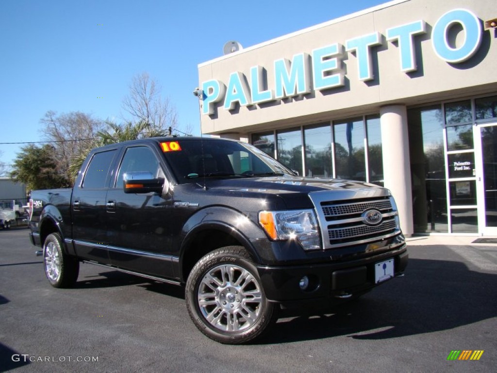 2010 F150 Platinum SuperCrew 4x4 - Tuxedo Black / Sienna Brown Leather/Black photo #32