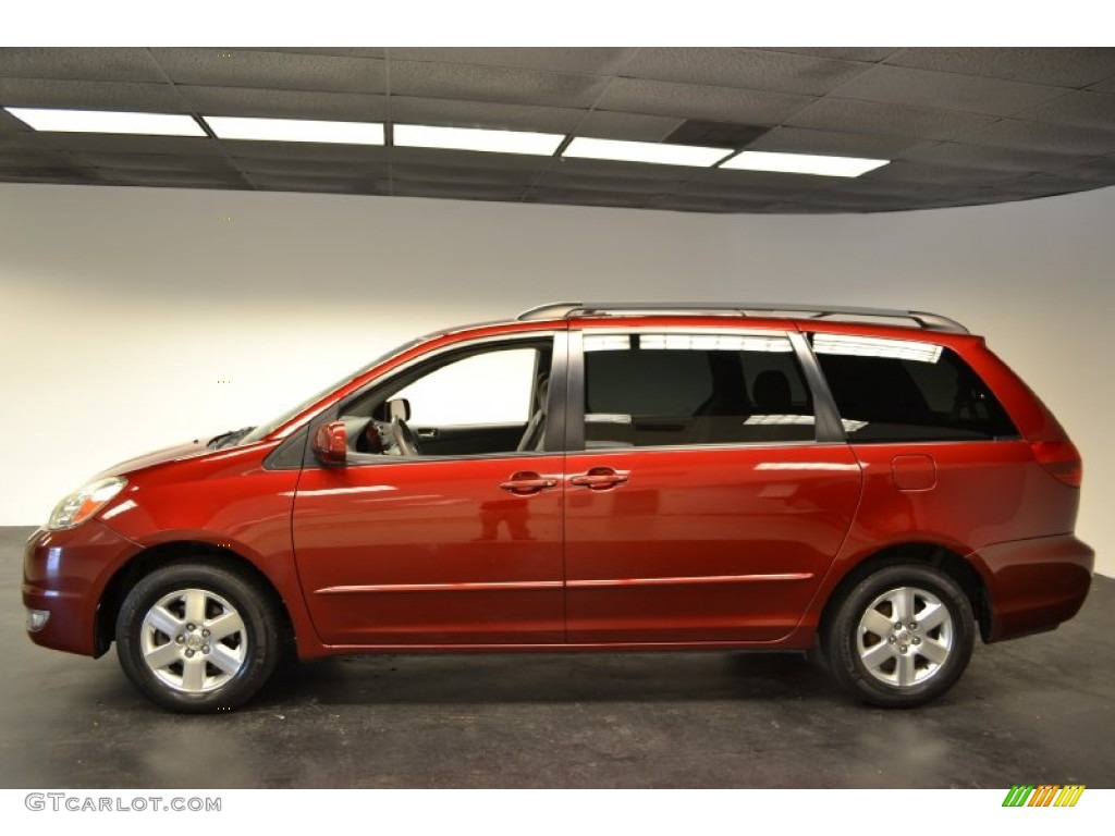 2004 Sienna XLE - Salsa Red Pearl / Stone Gray photo #3