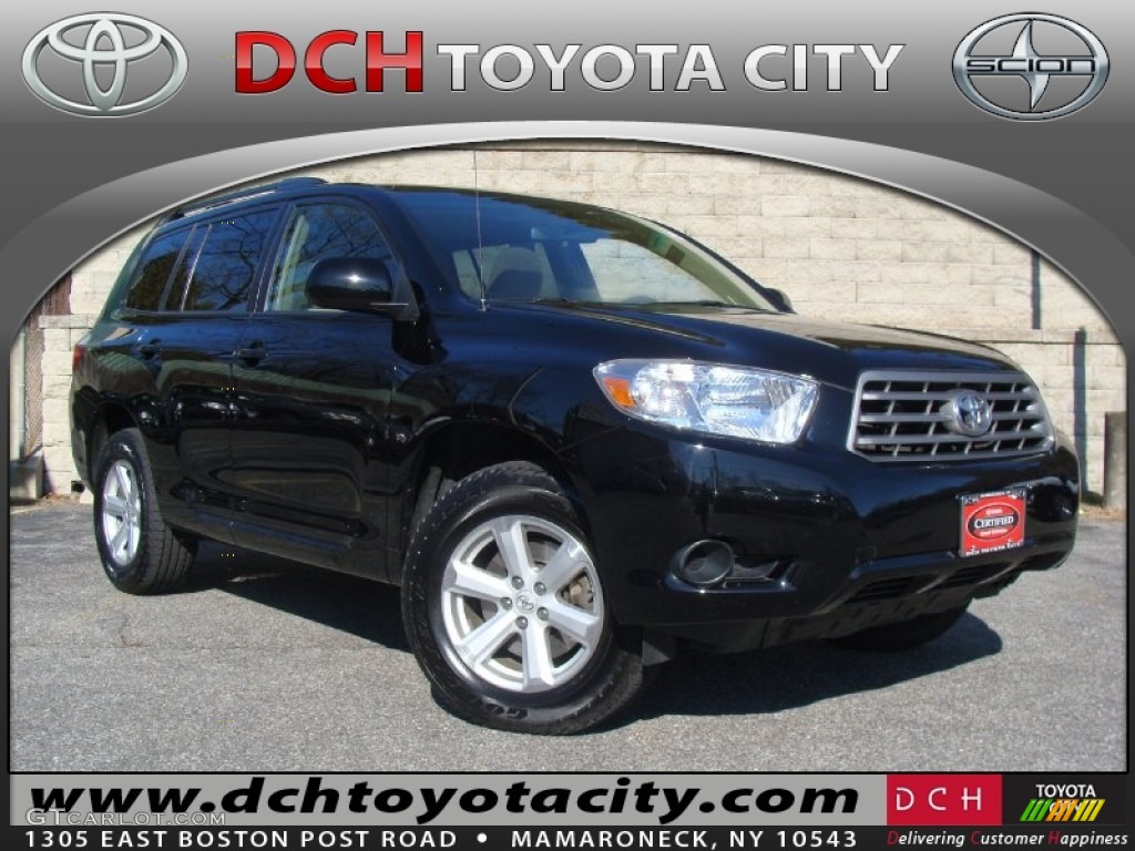 2009 Highlander V6 4WD - Black / Sand Beige photo #1