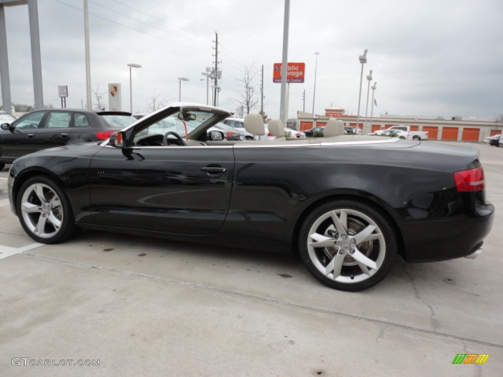 Phantom Black Pearl Effect 2012 Audi A5 2.0T quattro Cabriolet Exterior Photo #60616607