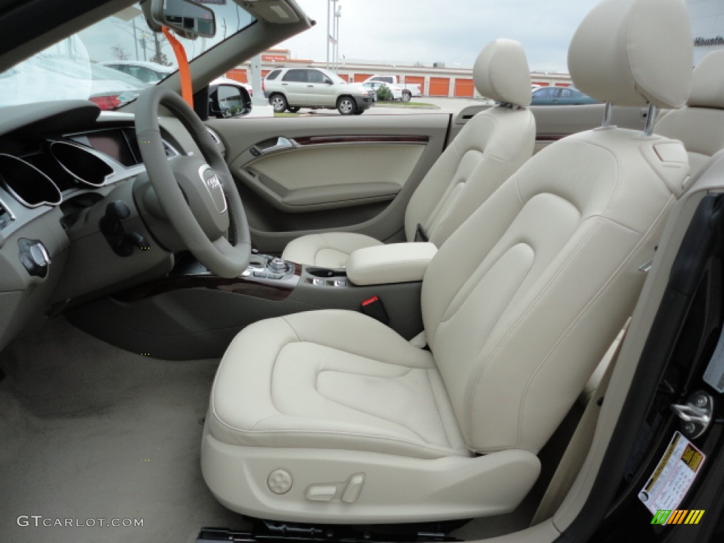 Cardamom Beige Interior 2012 Audi A5 2.0T quattro Cabriolet Photo #60616619