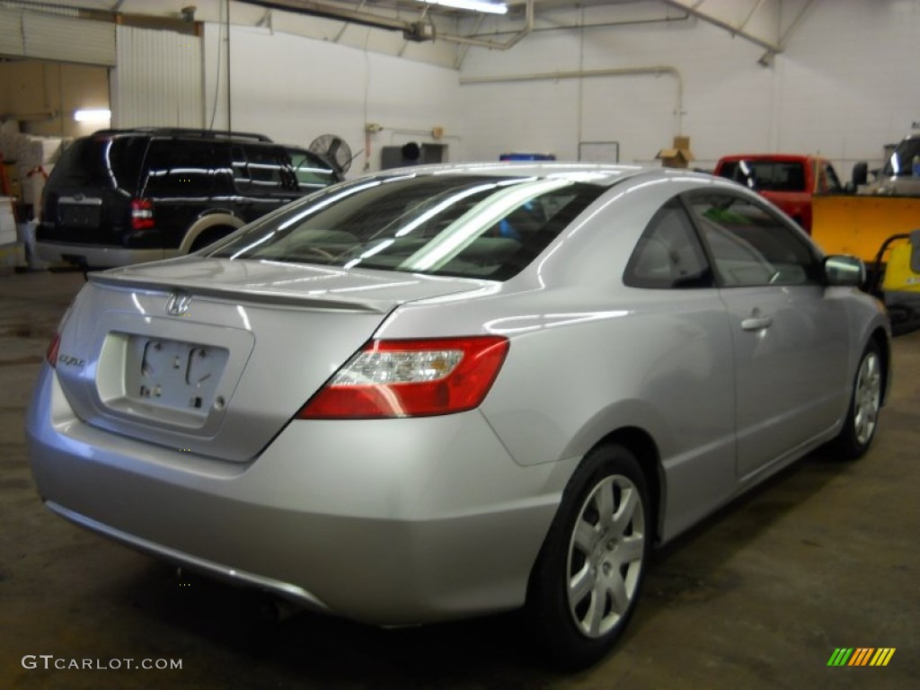 2007 Civic LX Coupe - Alabaster Silver Metallic / Gray photo #2