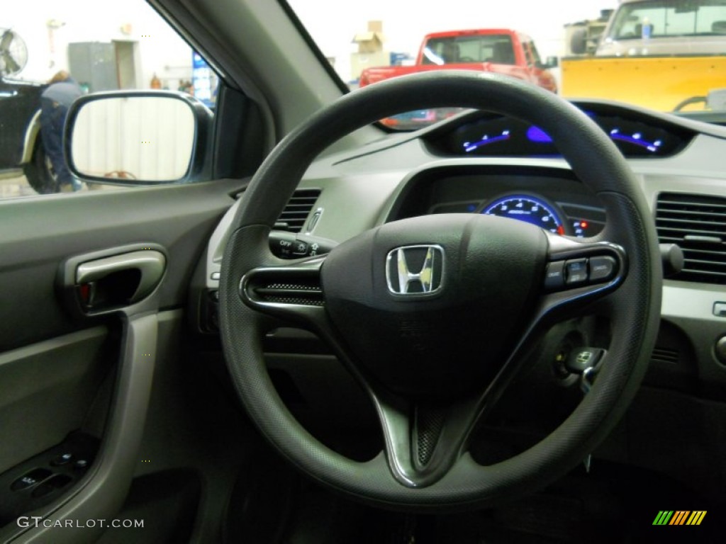 2007 Civic LX Coupe - Alabaster Silver Metallic / Gray photo #4