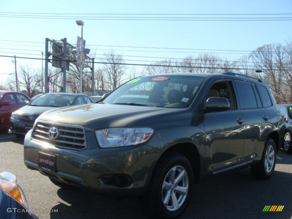 2009 Highlander V6 4WD - Cypress Green Pearl / Sand Beige photo #3
