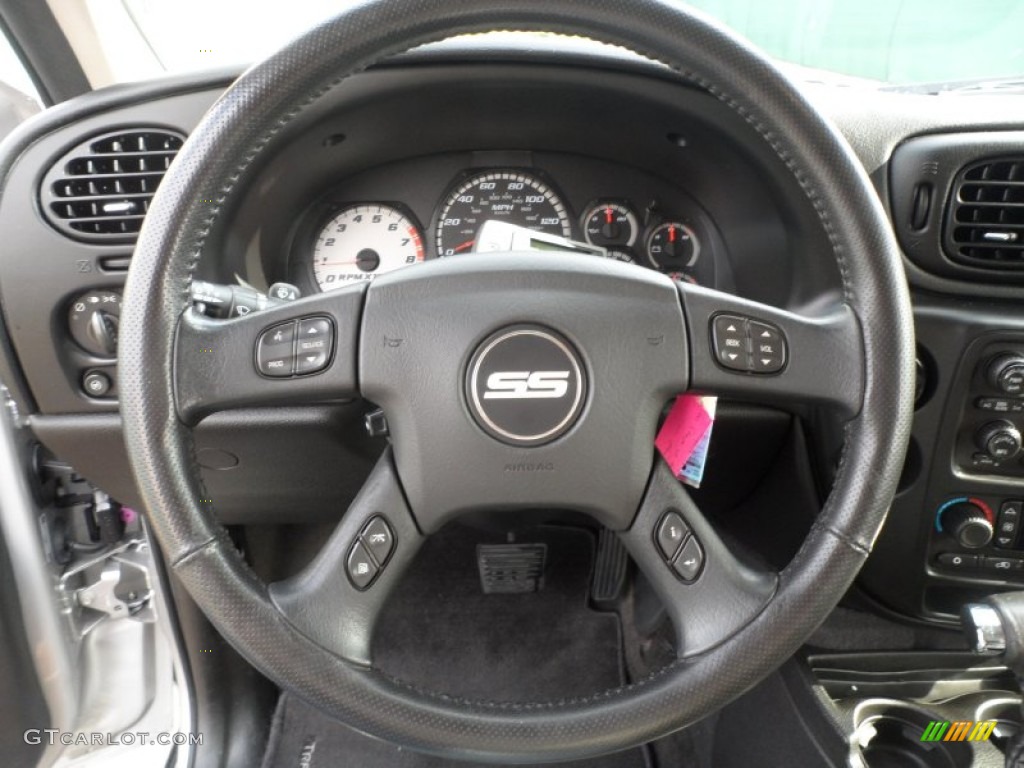 2008 Chevrolet TrailBlazer SS Ebony Steering Wheel Photo #60620024