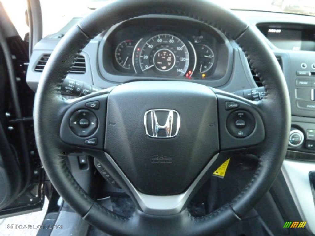 2012 Honda CR-V EX-L 4WD Black Steering Wheel Photo #60621644