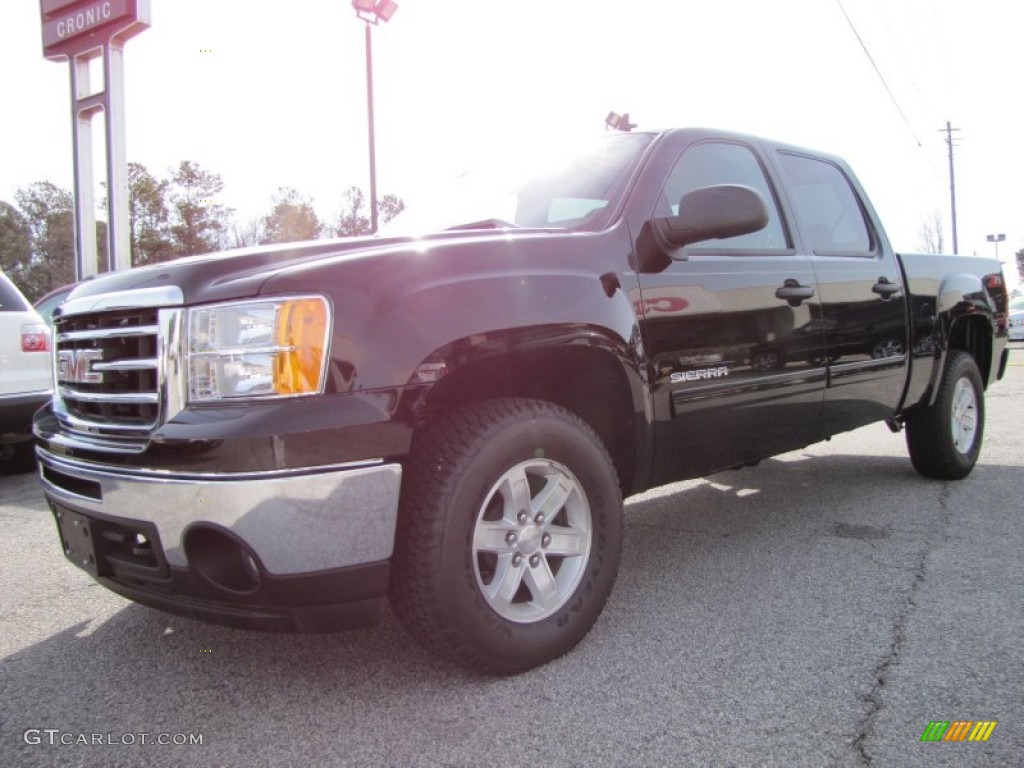 2012 Sierra 1500 SLE Crew Cab - Onyx Black / Ebony photo #3