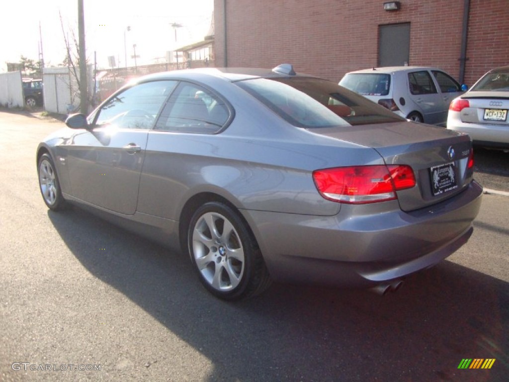 2009 3 Series 328xi Coupe - Space Grey Metallic / Coral Red/Black Dakota Leather photo #3