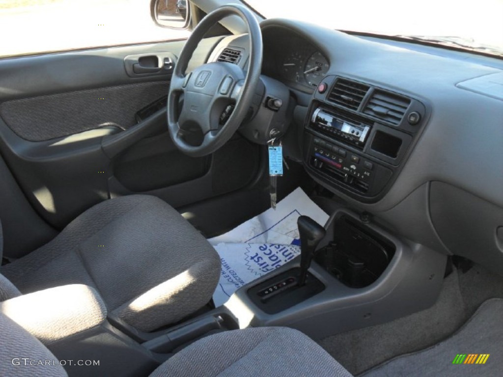 1998 Civic LX Sedan - Flamenco Black Pearl / Gray photo #20