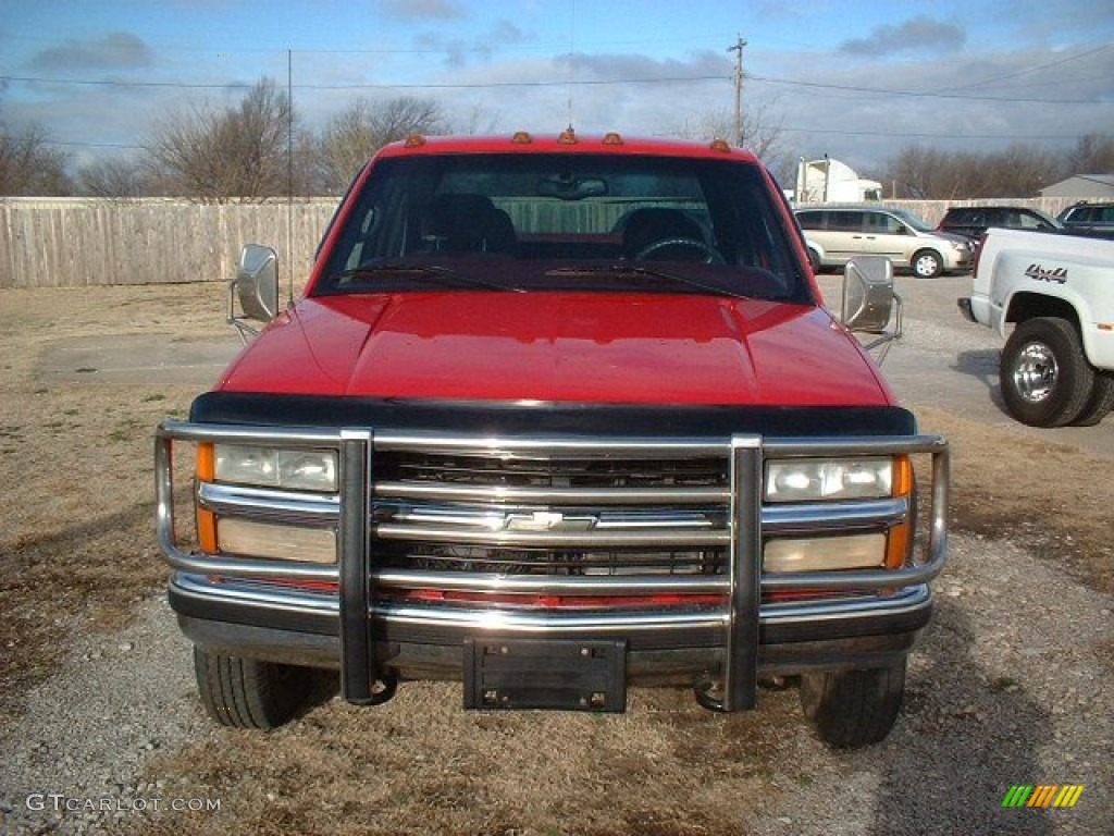 1998 C/K 3500 K3500 Silverado Crew Cab 4x4 Dually - Victory Red / Red photo #2