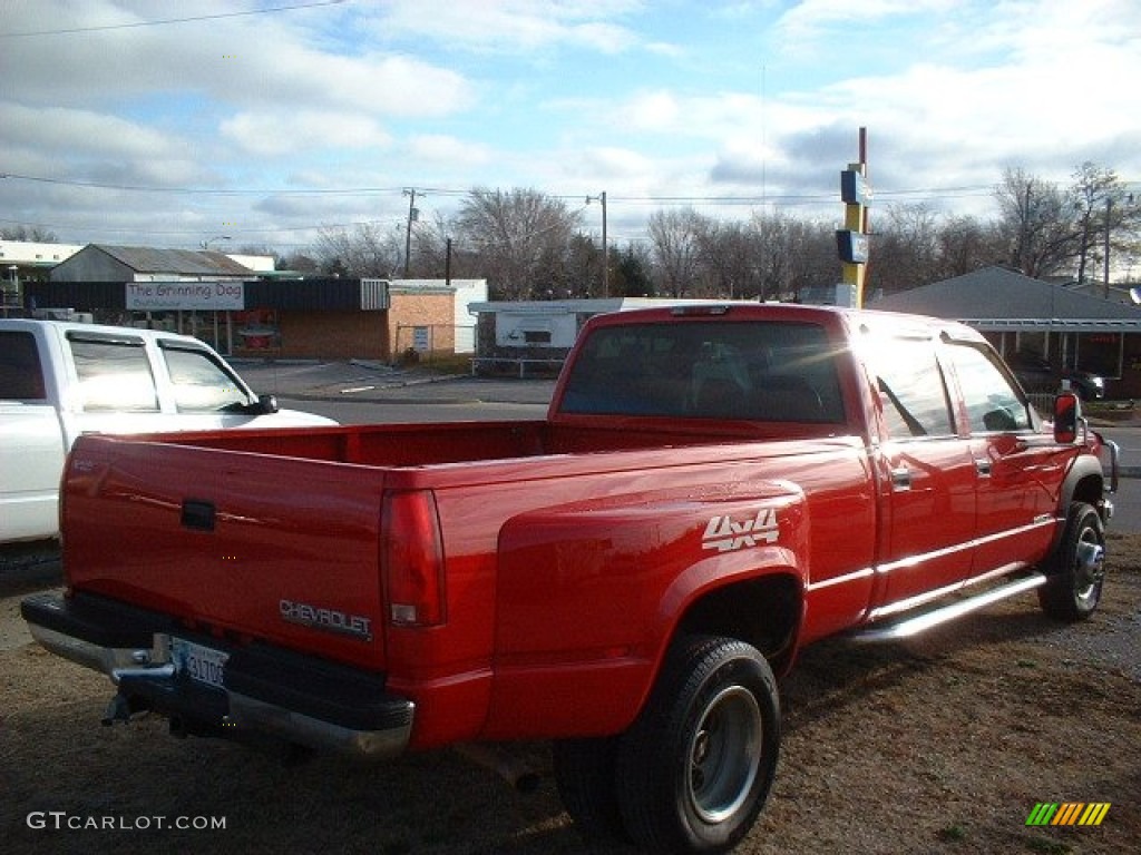 1998 C/K 3500 K3500 Silverado Crew Cab 4x4 Dually - Victory Red / Red photo #5
