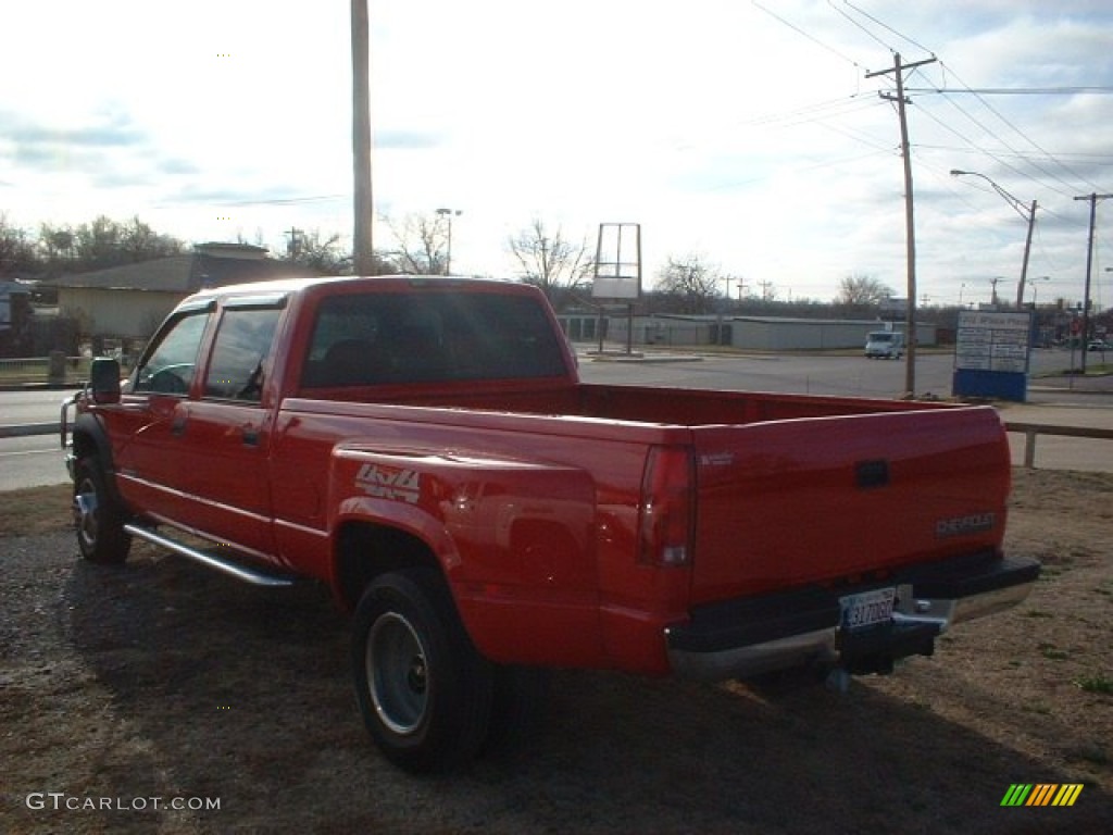 1998 C/K 3500 K3500 Silverado Crew Cab 4x4 Dually - Victory Red / Red photo #6