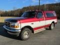1995 Electric Currant Red Pearl Ford F150 XLT Regular Cab 4x4 #60624731