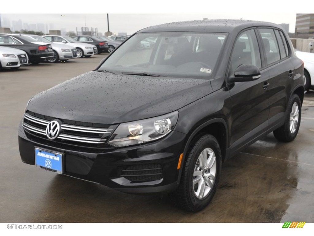 2012 Tiguan S - Deep Black Metallic / Black photo #3