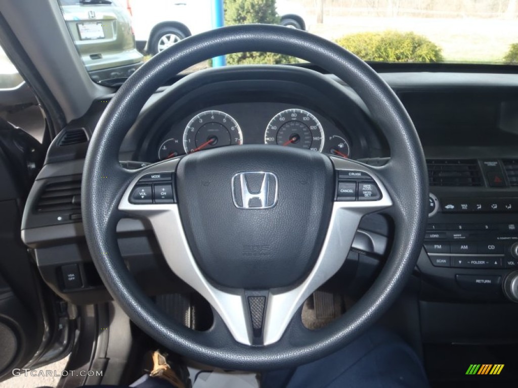 2009 Honda Accord LX-S Coupe Black Steering Wheel Photo #60630774