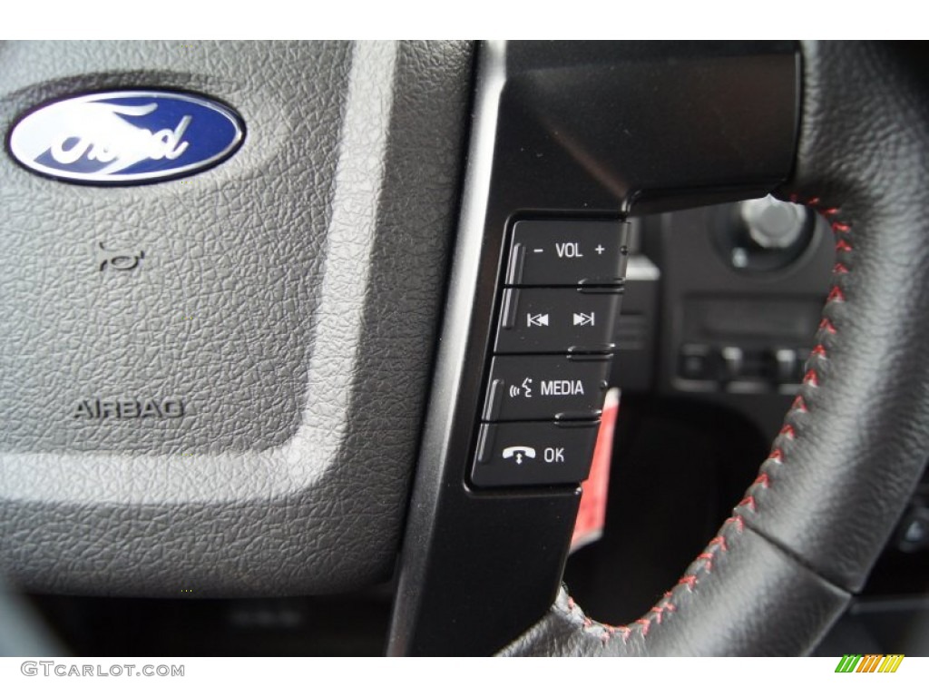 2012 Ford F150 FX2 SuperCab Black Steering Wheel Photo #60631144