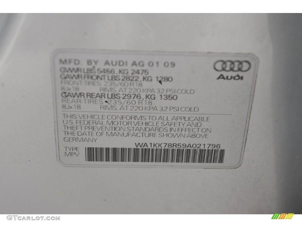 2009 Q5 3.2 Premium quattro - Ice Silver Metallic / Light Gray photo #8