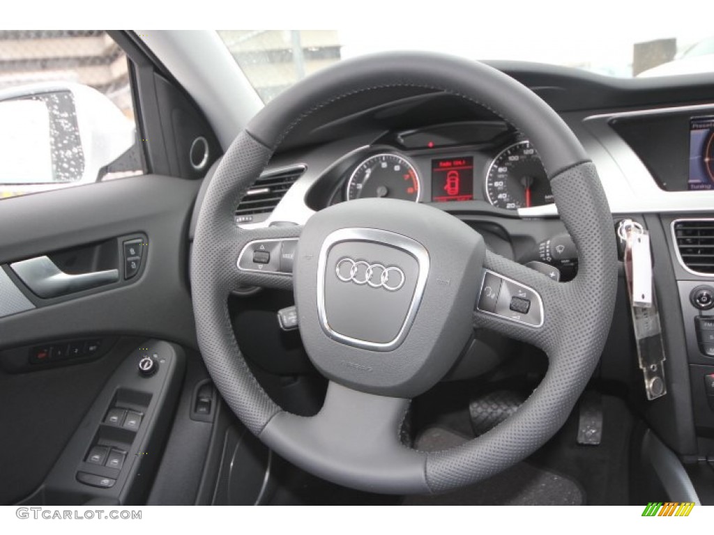 2012 Audi A4 2.0T Sedan Black Steering Wheel Photo #60638158