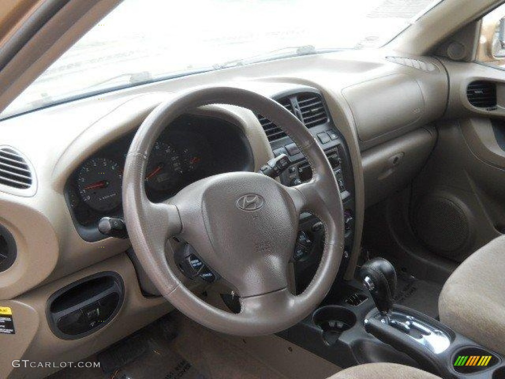 2004 Hyundai Santa Fe GLS Beige Steering Wheel Photo #60639790
