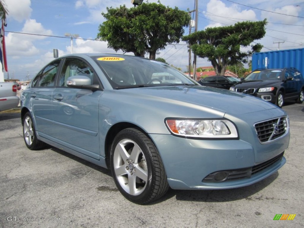 2008 S40 2.4i - Chameleon Blue Metallic / Umbra Brown/Quartz Beige photo #1