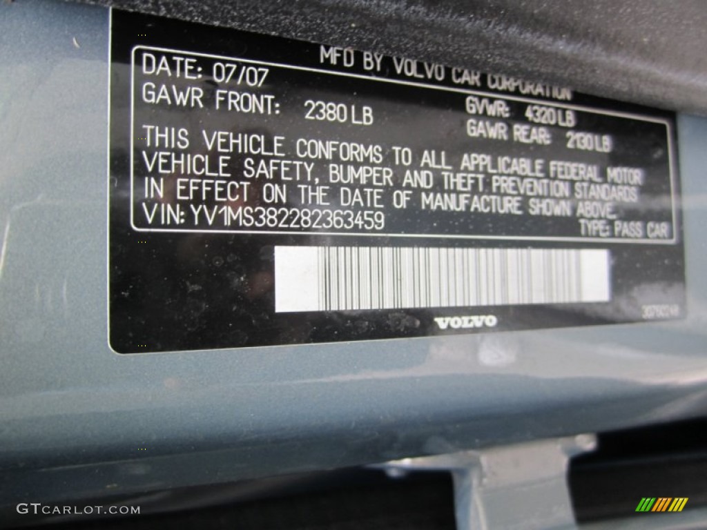 2008 Volvo S40 2.4i Info Tag Photos