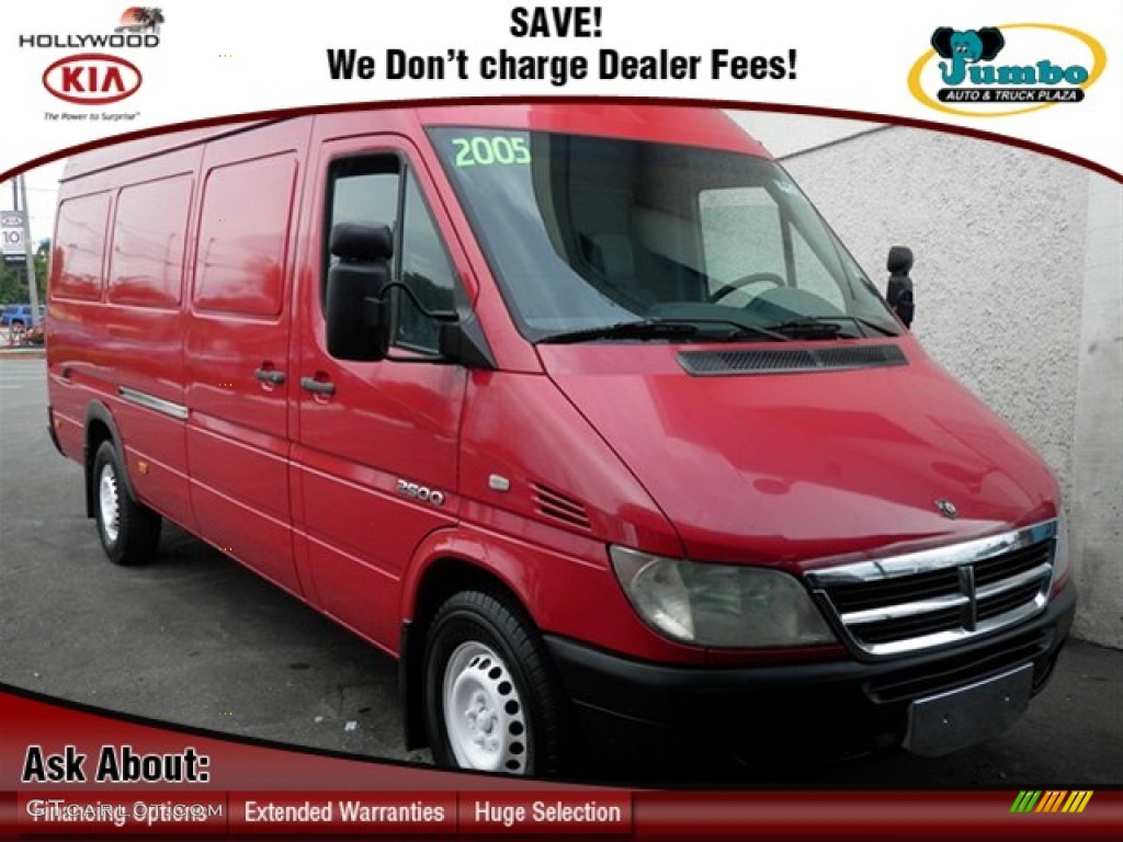 2005 Sprinter Van 2500 High Roof Cargo - Flame Red / Gray photo #1
