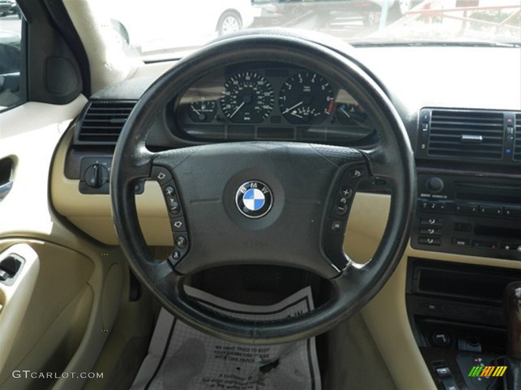 2002 3 Series 325i Sedan - Jet Black / Sand photo #13