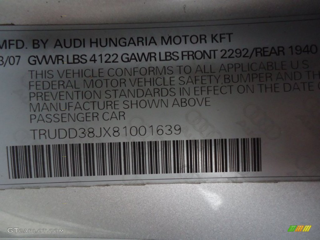 2008 TT 3.2 quattro Coupe - Ice Silver Metallic / Crimson Red photo #45