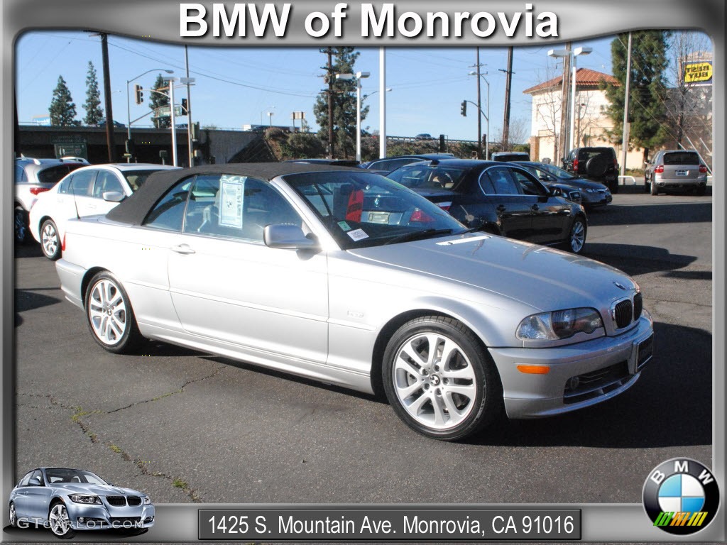 2001 3 Series 330i Convertible - Titanium Silver Metallic / Grey photo #1
