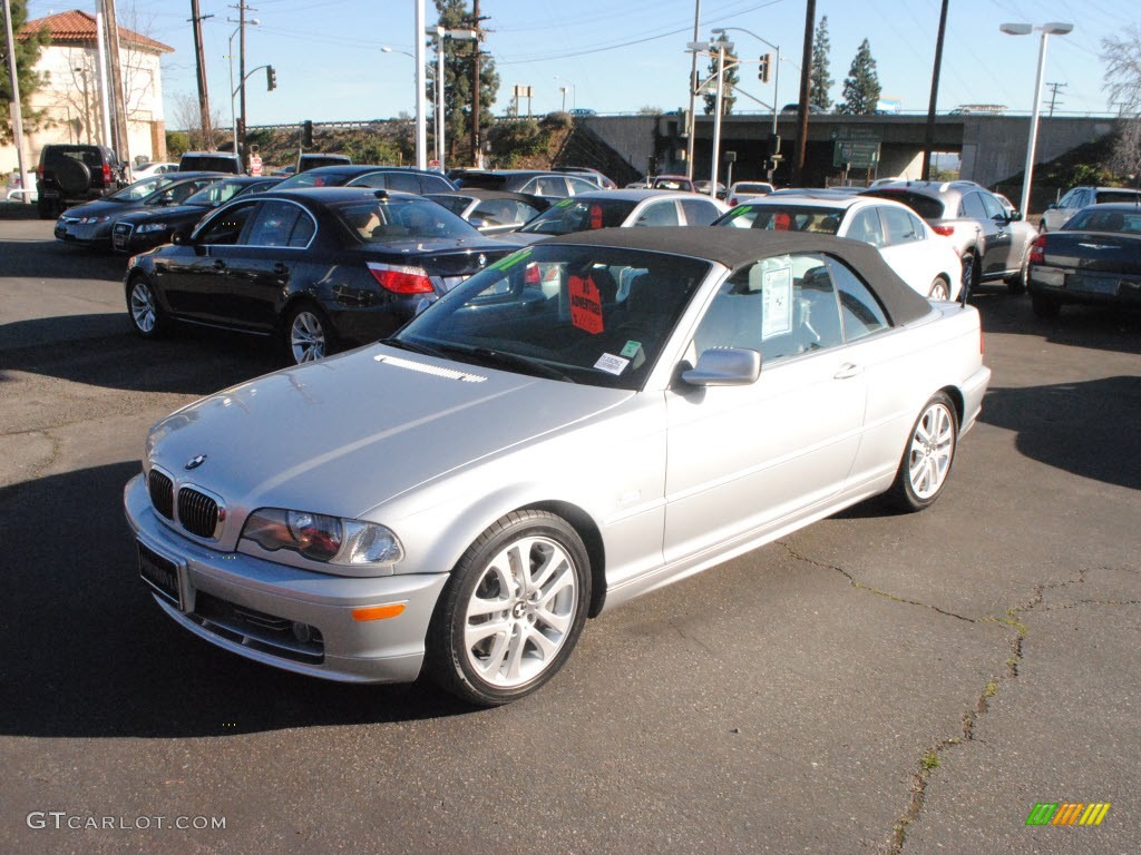 2001 3 Series 330i Convertible - Titanium Silver Metallic / Grey photo #14