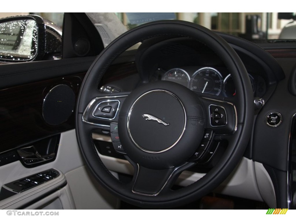 2012 Jaguar XJ XJL Portfolio Ivory/Jet Steering Wheel Photo #60653416