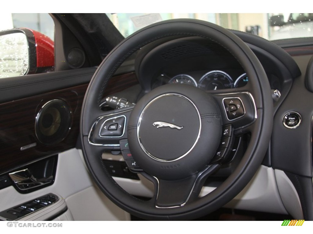 2012 Jaguar XJ XJ Ivory/Jet Steering Wheel Photo #60653690