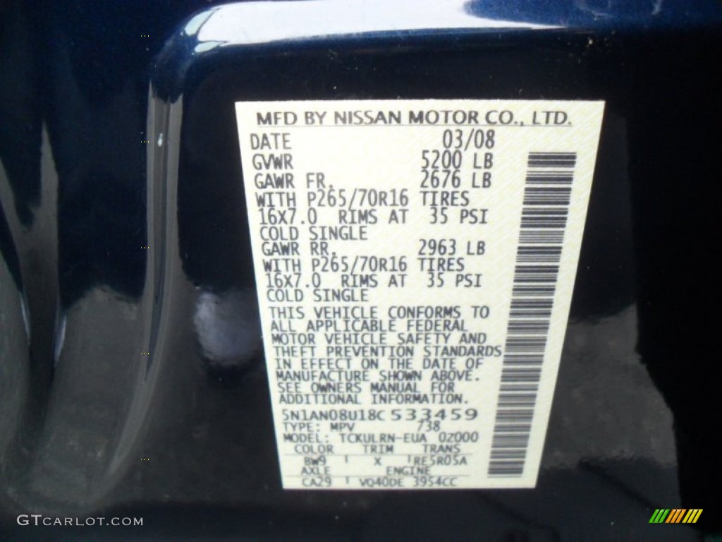 2008 Xterra S - Midnight Blue / Steel/Graphite photo #6