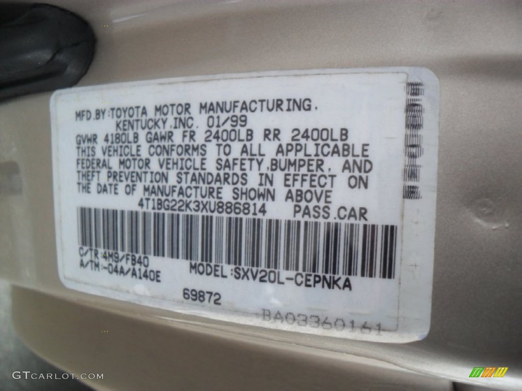 1999 Camry LE - Cashmere Beige Metallic / Gray photo #6