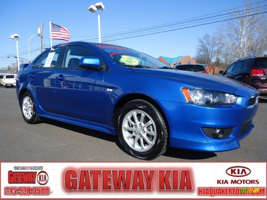 2010 Lancer ES - Octane Blue Metallic / Black photo #1