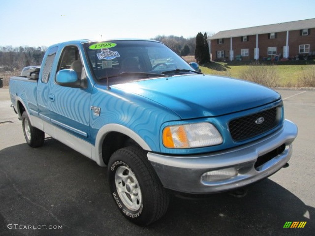 1998 F150 XLT SuperCab 4x4 - Teal Metallic / Medium Graphite photo #5