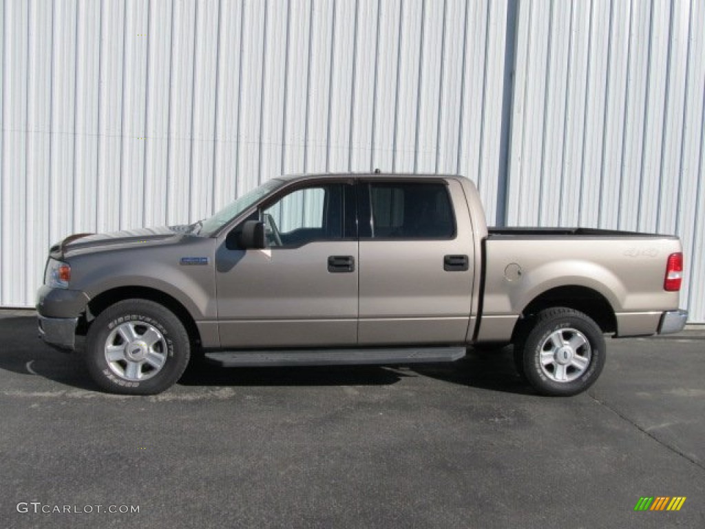 2004 F150 XLT SuperCrew 4x4 - Arizona Beige Metallic / Tan photo #2