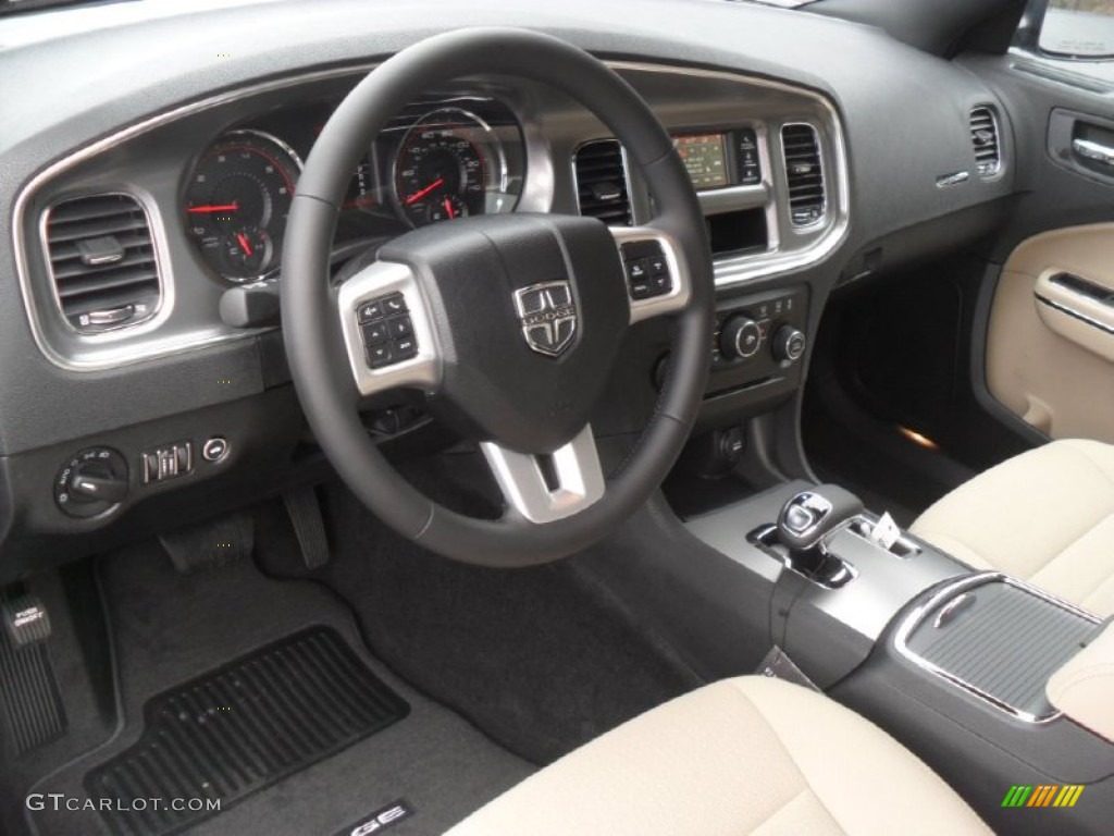 2012 Dodge Charger SE Black/Light Frost Beige Dashboard Photo #60662942