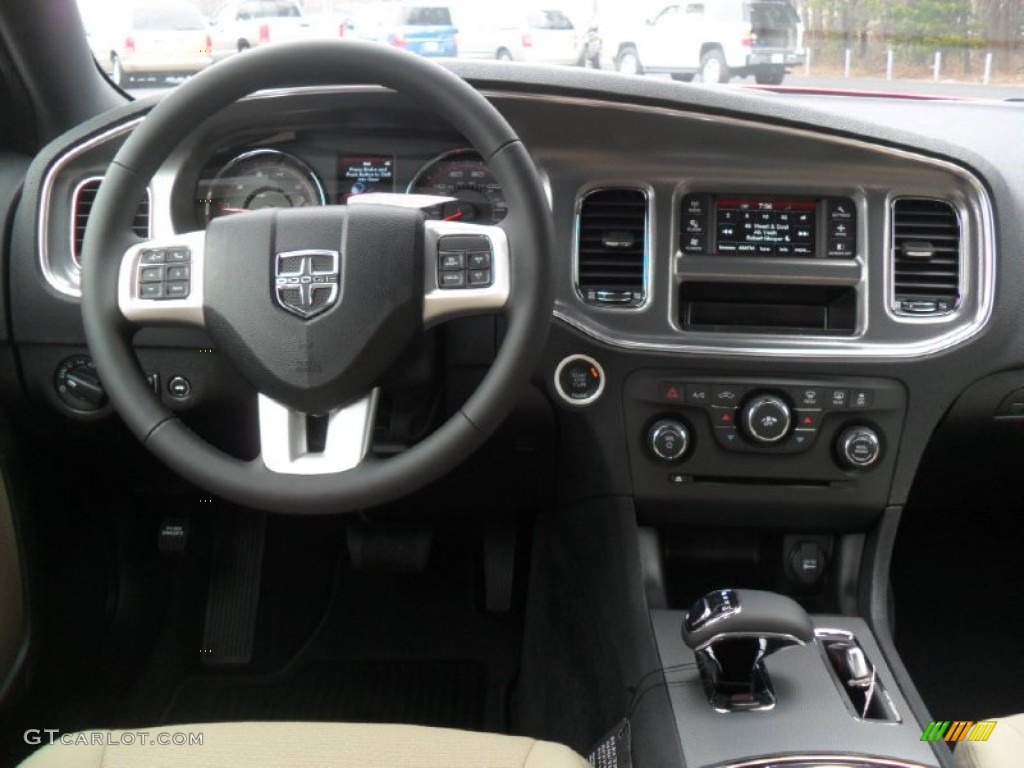 2012 Dodge Charger SE Black/Light Frost Beige Dashboard Photo #60663089