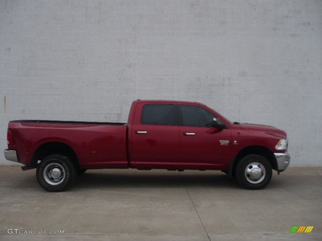2010 Ram 3500 Big Horn Edition Crew Cab 4x4 Dually - Inferno Red Crystal Pearl / Dark Slate/Medium Graystone photo #4