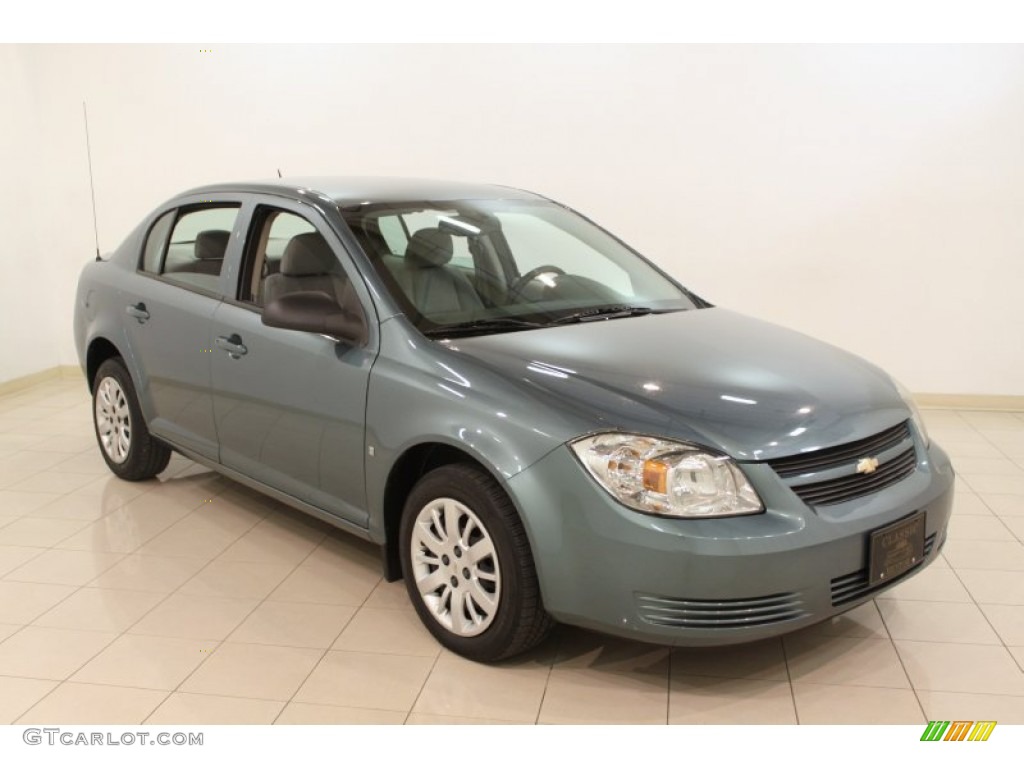 2009 Cobalt LS Sedan - Silver Moss Metallic / Gray photo #1