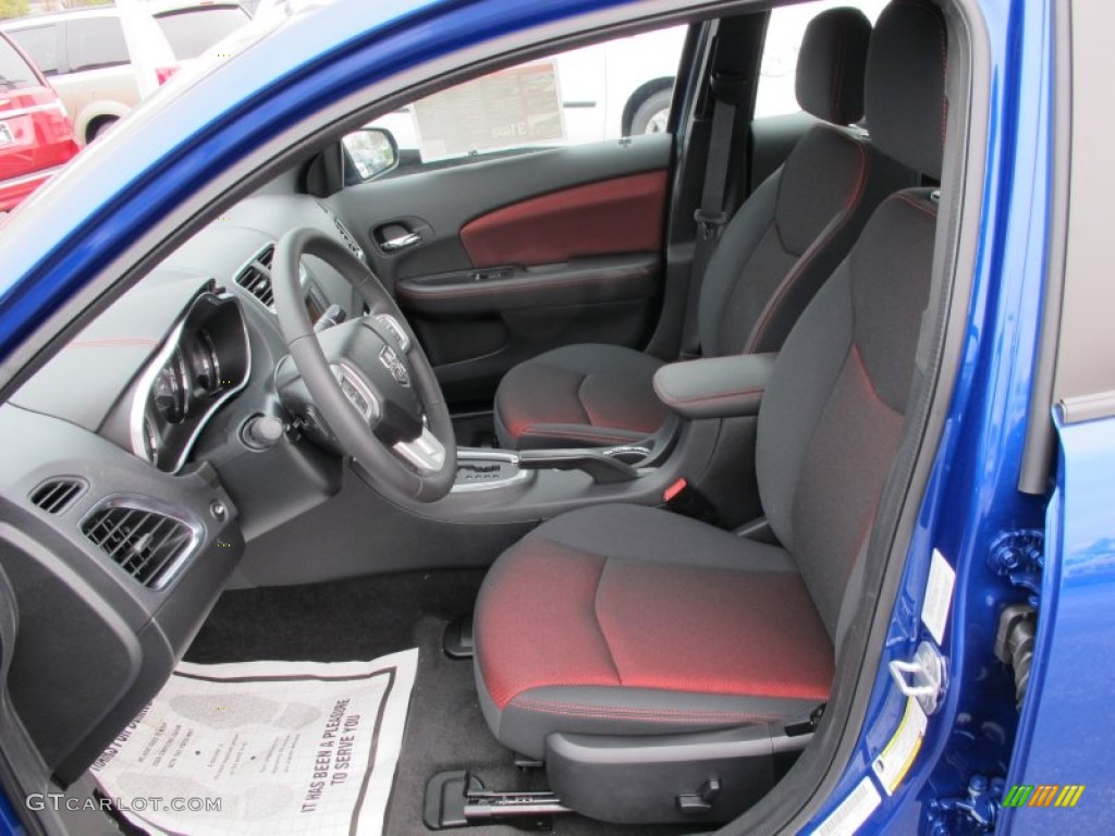 Black/Red Interior 2012 Dodge Avenger SXT Plus Photo #60666691