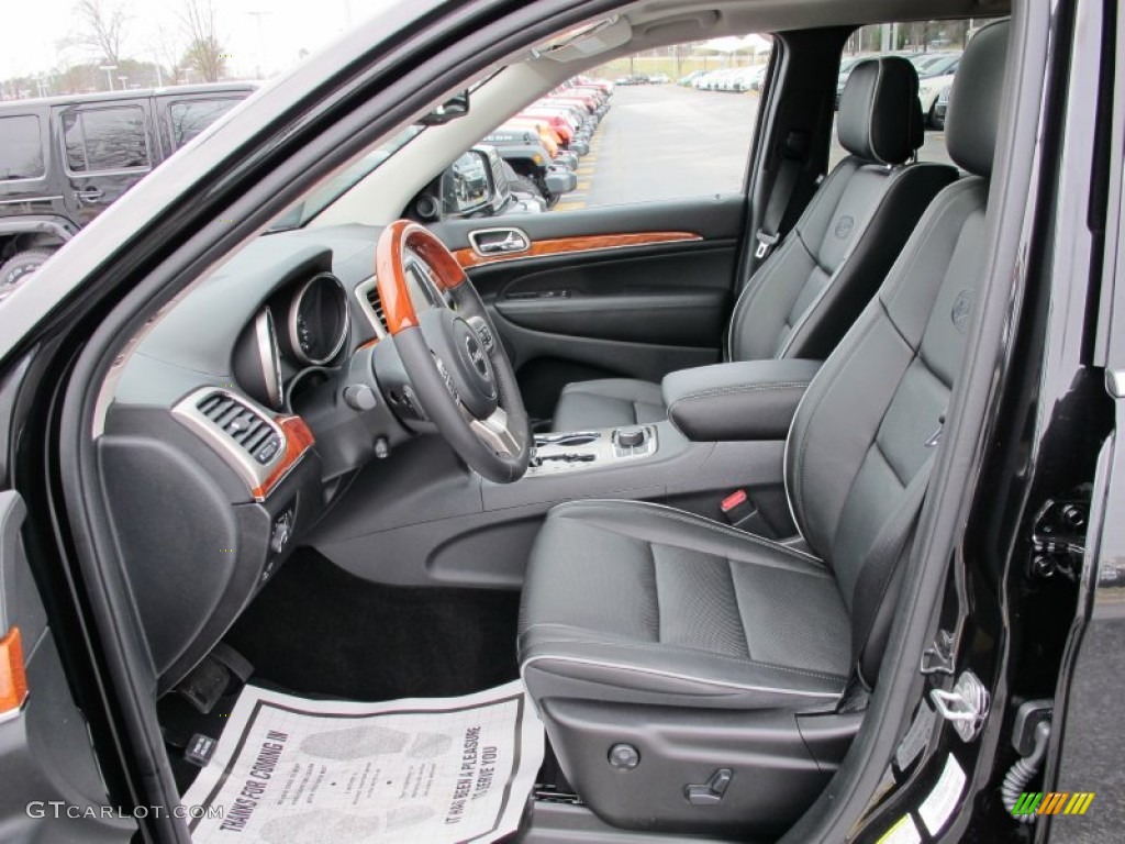 Black Interior 2012 Jeep Grand Cherokee Overland 4x4 Photo #60667676